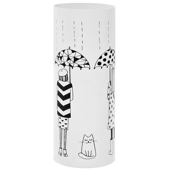 vidaXL Regenschirmständer Frauen-Design Stahl Weiß, 246801