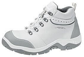 ABEBA Sicherheitsschuhe anatom Stiefel weiß/ grau, S2, Ristbereich mit Schnürung, Mikrofaser, 2172-47
