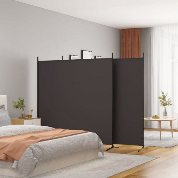 vidaXL 3-teilig Paravent Braun 525x180 cm Abmessung Stoff, 350279