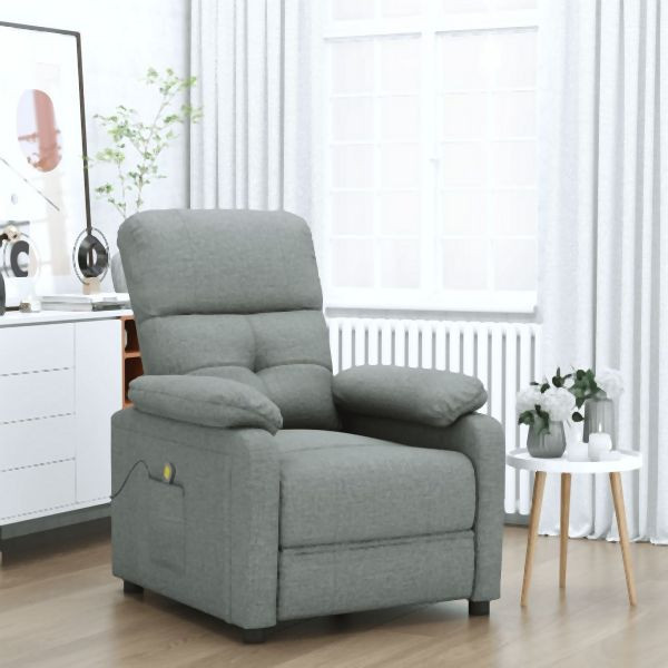 vidaXL Massagesessel Dunkelgrau Stoff, bequem, Zurücklehnen, 348288