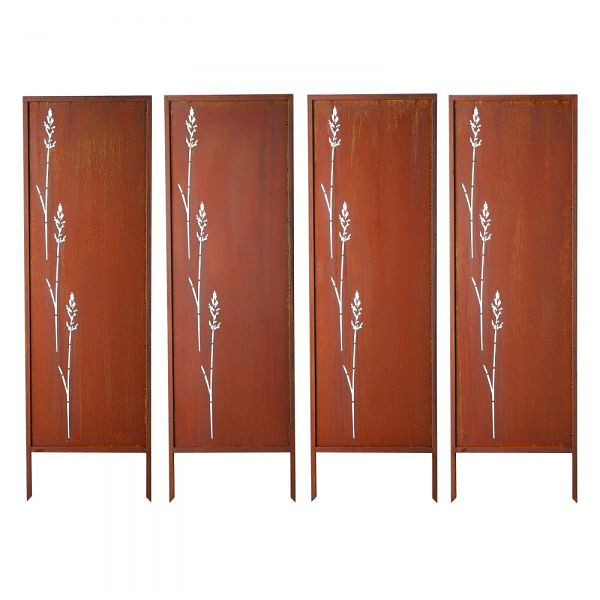 VEVOR Paravent 50x160 cm 4er-Pack, Raumteiler mit Erdspießen & Kohlenstoffstahlplatte, Sichtschutz für Garten, Terrasse, DLSHWYSPMSWJJP9C6001V0