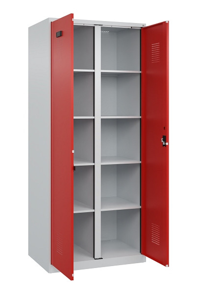 C+P Wäsche-Spind Evolo PLUS, 2 Abteile, 1850x800x500mm, 7035/3020, Verschluss Zylinderschloss, 049002-22B S10032