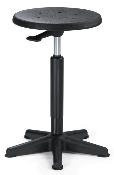 Deskin Drehhocker mit Gasfeder A-TEC 40, Kleines Fußkreuz Polyamid schwarz, PU Schaum, Farbe schwarz, 255282