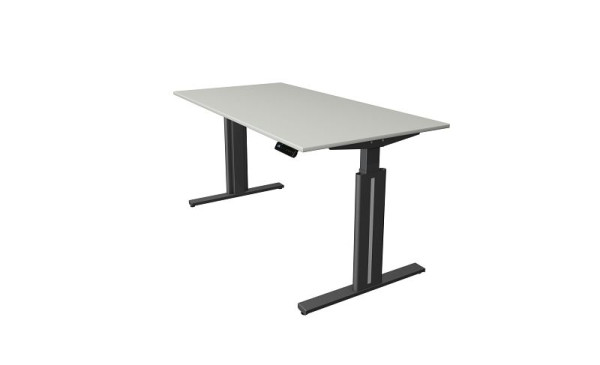 Kerkmann Sitz-/Stehtisch B 1600 x T 800 mm, elektrisch höhenverstellbar von 720-1200 mm, Memory-Funktion, 4 Höhen, lichtgrau, 10323411