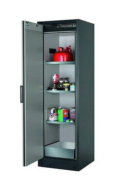 asecos Sicherheitsschrank Q-CLASSIC-90, Q90.195.060 in lichtgrau RAL 7035 mit 3x Fachboden (Edelstahl), 30072-041-30083