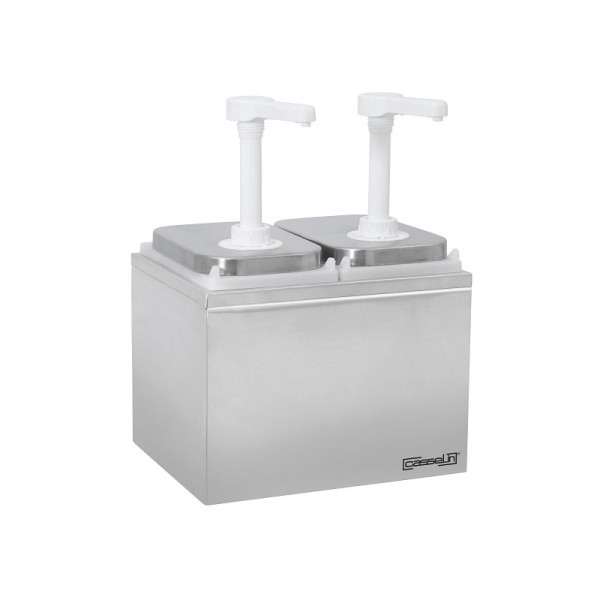 Casselin Doppel-Pumpspender 2 x 2L, Gehäuse und Deckel aus Edelstahl, CPSN22L