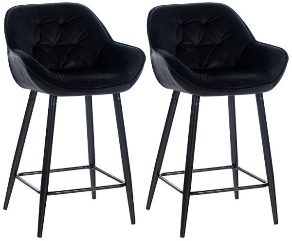 CLP Barhocker Gibson Samt, schwarz, VE: 2 Stück, 322236