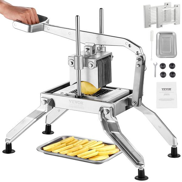 VEVOR Kommerzieller Gemüseschneider, 1/4 & 1/2 Zoll, aus Edelstahl & Aluminiumlegierung, für Tomaten, Zwiebeln, Kartoffeln, FQQPJLS1412IHKPPZV0