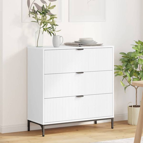 vidaXL Sideboard mit Schubladen Weiß 79,5 x 33 x 82 cm Holzwerkstoff, 883434