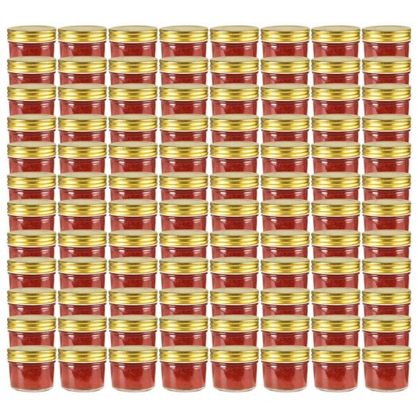 vidaXL Marmeladengläser mit goldenem Deckel 96 Stk. 110 ml, 50797