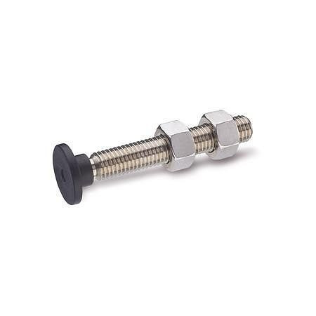 Ganter Edelstahl-Andrückschrauben mit beweglichem Kunststoff-Druckstück (GN 903-21-M8-35-NI), VE: 50 Stück, 903-21-M8-35-NI