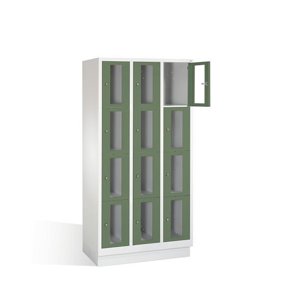 C+P Schließfachschrank Classic, H1800xB900xT500mm, Farbe: Lichtgrau / Resedagrün, 8020A304 S10004
