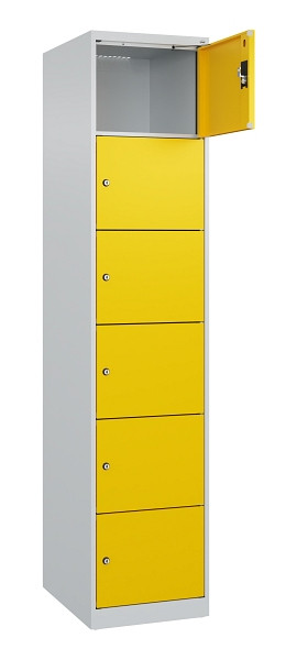 C+P Schließfachschrank Evolo PLUS, 6 Fächer, 1850x400x500mm, 7035/1023, 049000-126 S10001