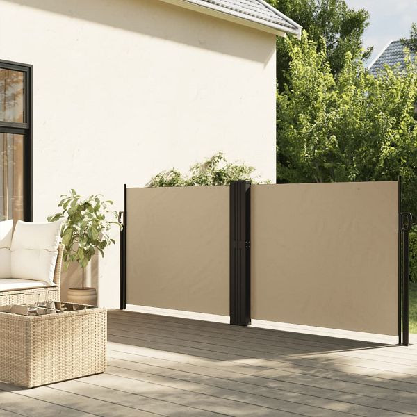 vidaXL Seitenmarkise Ausziehbar Beige 120x1200 cm, 4004795
