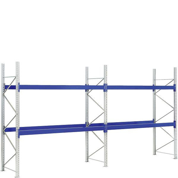 BITO Palettenregal Set /P1 3005/1100/5800 K-Regal 2 Ebenen 600 RAL5010 unmontiert, C0710-0357