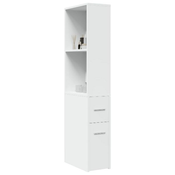 vidaXL Badschrank Schmal mit Rollen Weiß Holzwerkstoff, 855295