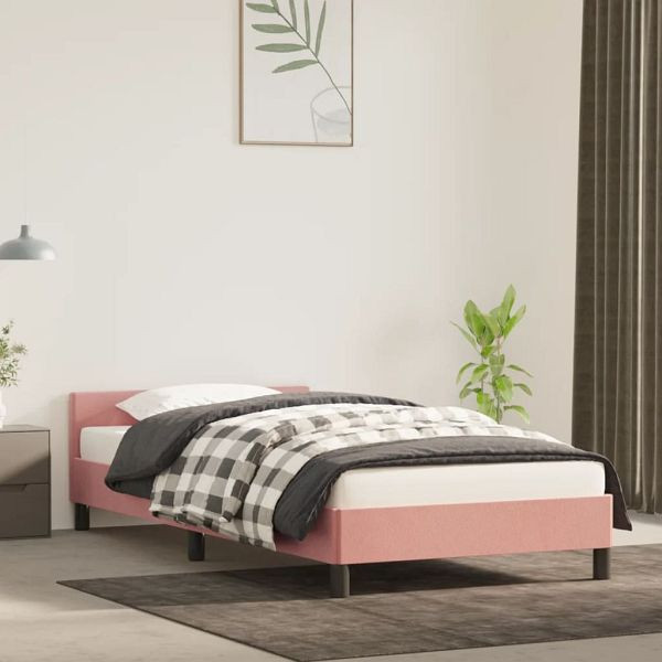 vidaXL Bettgestell mit Kopfteil Rosa 80x200 cm Samt, 347542