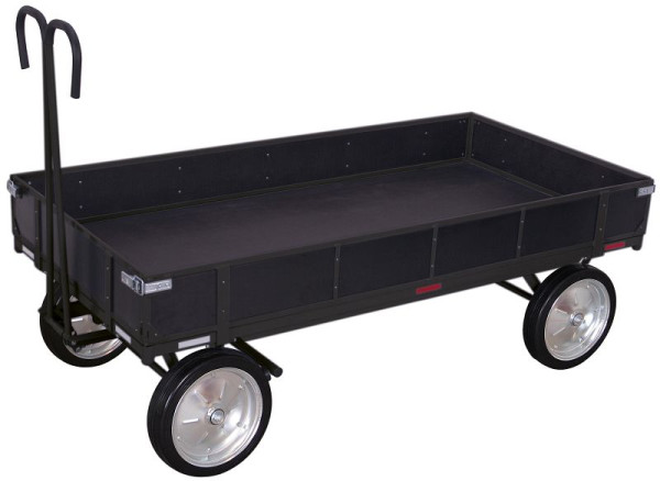 VARIOfit Handpritschenwagen mit Bordwand, Außenmaß: 2.080 x 1.030 x 1.340 mm, RAL 7016 anthrazitgrau, Radsatz: Vollgummibereifung, zu-15201/AG