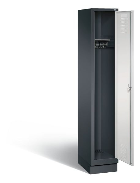 C+P Garderobenschrank Evolo, H1800xB320xT500mm, Farbe: Schwarzgrau / Lichtgrau, 48020-10 S10037