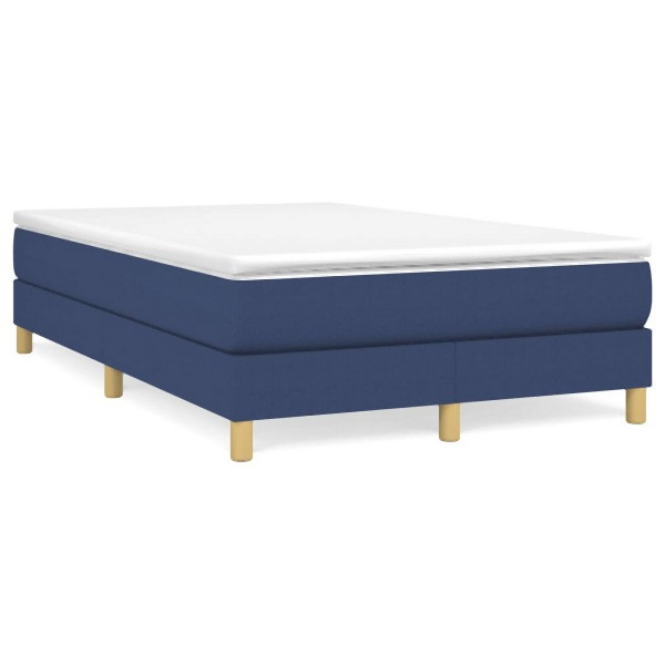 vidaXL Boxspringbett mit Matratze Blau 120x190 cm Stoff, 3269670
