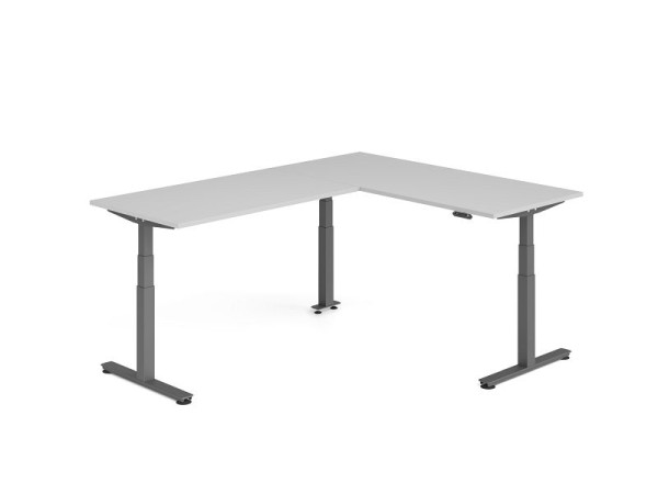 Hammerbacher Sitz-Steh-Winkeltisch 240x180cm Grau/Graphit, VXDSMW1916/5/G