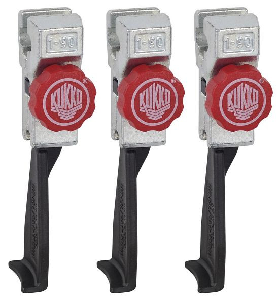 KUKKO 3 schmale, schnellverstellbare Abzughaken (Satz), Hakenlänge: 100 mm, 1-93-S