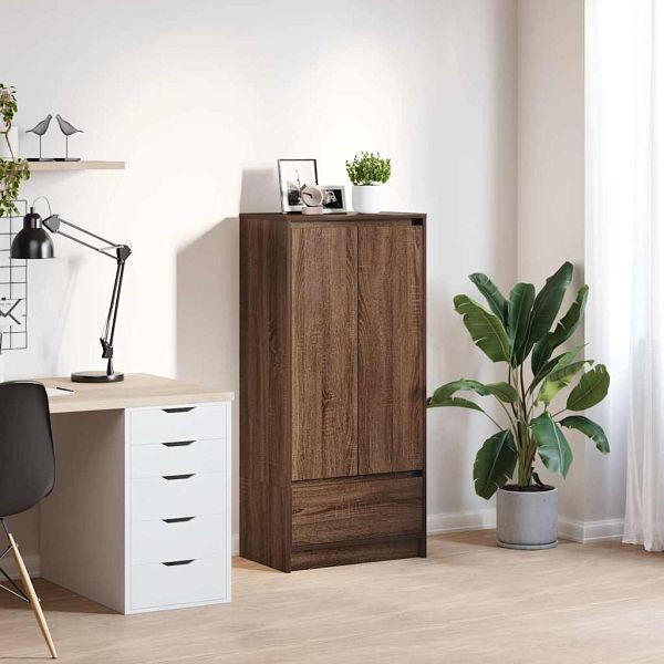 vidaXL Schrank mit Schublade Braun Eichen-Optik 55,5x34x119,5 cm, 861649