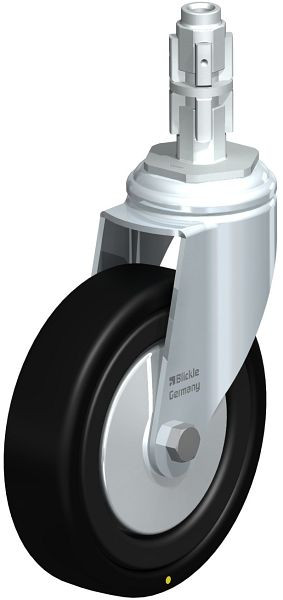 Blickle LKRA-VPA 126K-11-EL-FA-E13 Apparate-Lenkrolle mit Expander, Vollgummi, Schwarz, 298570