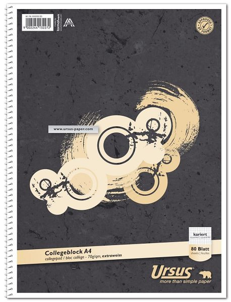 Staufen Collegeblock - A4, 80 Blatt, 70 g/qm, 5mm kariert, 04433020