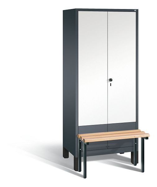 C+P Spind Evolo, 2 Abteile, H1850xB810xT815 mm, Anthrazit/HPL Weiß, 48032-22 S10299