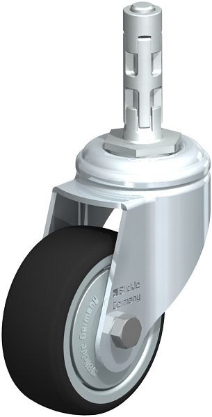 Blickle LKRA-PATH 80K-11-FK-E11 Apparate-Lenkrolle mit Expander, Thermoplastisches Polyurethan, Grau, 848741