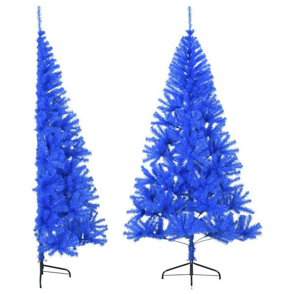vidaXL Künstlicher Halb-Weihnachtsbaum mit Ständer Blau 210 cm PVC, 344683