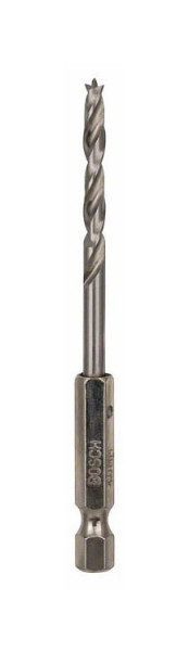 Bosch Holzspiralbohrer mit 1/4 Zoll-Sechskantschaft, 4 x 43 x 88 mm, VE: 5 Stück, 2608595520