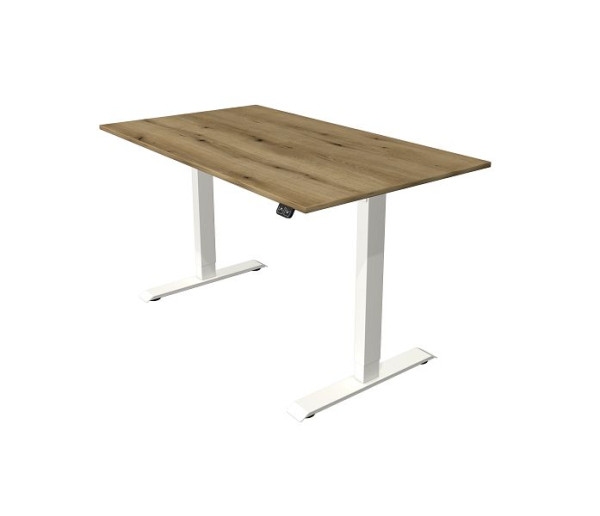 Kerkmann Sitz-/Stehtisch Move 1 weiß/silber, B 1400 x T 800 mm, elektrisch höhenverstellbar von 740-1230 mm, Eiche, (Montage), 10358355-1