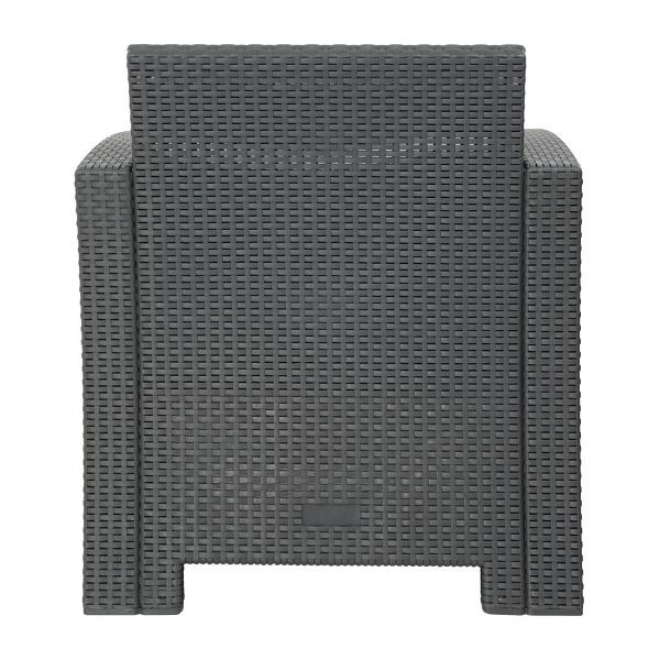 Bolero PP Sessel- und Tischgeflecht-Set Grau, stilvoll, DR309