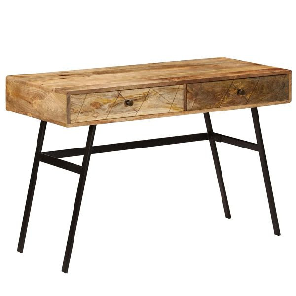 vidaXL Schreibtisch mit Schubladen Massivholz Mango 110×50×76 cm, 246718