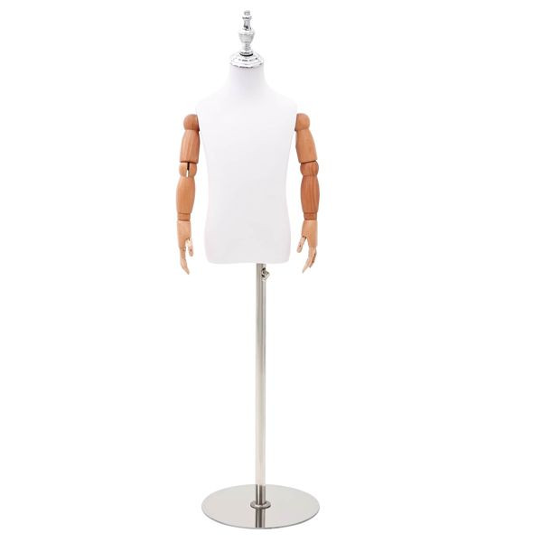 vidaXL Verstellbares 120-150 cm Mannequin mit Basis Unisex PP Weiß, 42041709