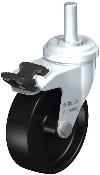 Blickle LRA-POA 75G-FI-GS10 Apparate-Lenkrolle mit Gewindestift & Feststeller, Polyamid, Schwarz, 313072