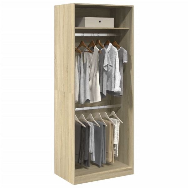 vidaXL Kleiderschrank Sonoma-Eiche 80x50x200 cm Holzwerkstoff, 3307794