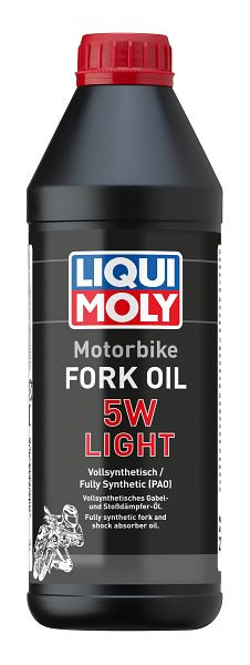 LIQUI MOLY Gabel- und Stoßdämpferöl Motorbike Fork Oil 5W light, Dose Kunststoff, VE: 1 Liter, 2716