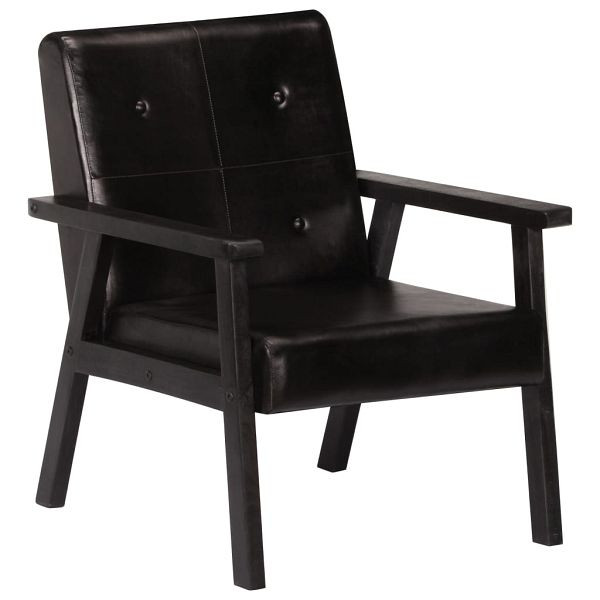 vidaXL Sessel Farbe Schwarz Echtleder, 247642, 8718475741770