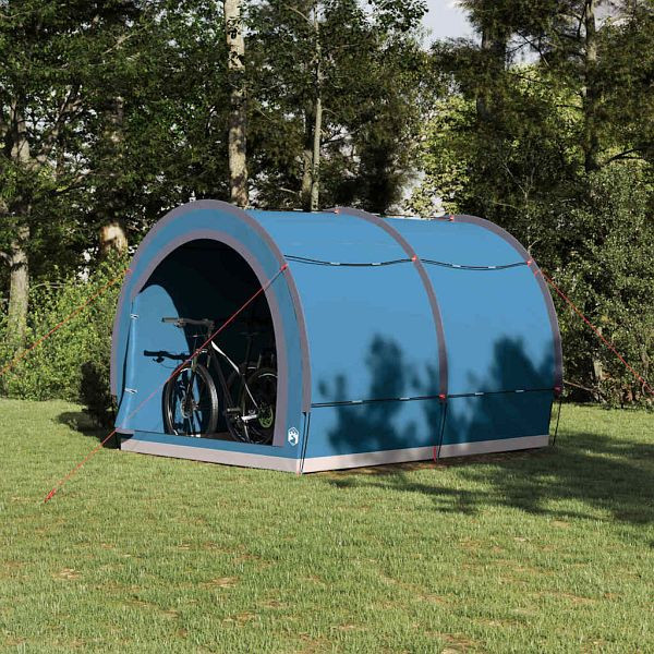 vidaXL Fahrradgarage mit Dach mit Speicher Blau 256 x 222 x 182 cm, 42000997