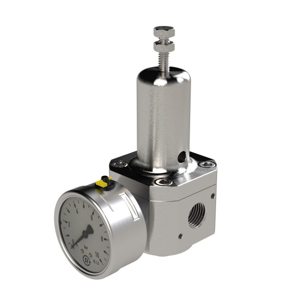 Riegler Edelstahl-Druckregler, 1.4404, nicht rücksteuerbar, G 3/8, 0,5 - 8 bar, 136424