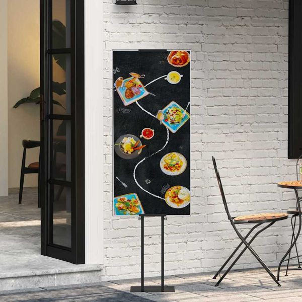 vidaXL Messestände 2 pcs Schwarz 30 x 23,5 x 210 cm Stahl, 3407634