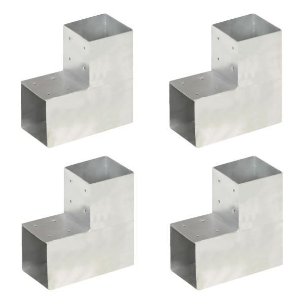 vidaXL Pfostenverbinder 4 Stück L-Form Verzinktes Metall 101 x 101 mm, 145478