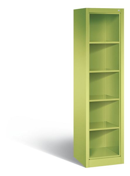 C+P Stahlregal mit Rückwand Acurado, H1950xB502xT500mm, Farbe: Viridingrün, 5 OH, 9135-000 S10013