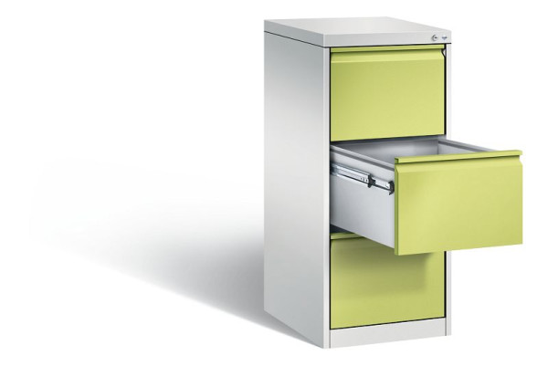 C+P Hängeregistraturschrank Acurado, H1045xB433xT590mm, Farbe: Lichtgrau / Viridingrün, Griffleiste, 12423-311 S10090