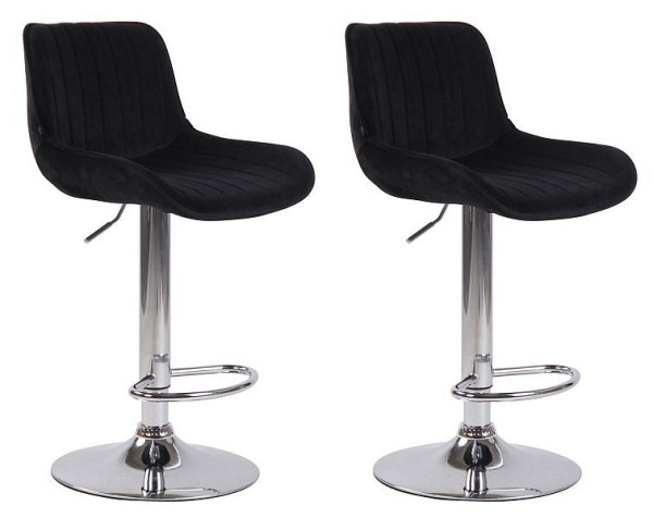 CLP Barhocker Lentini Samt chrom, schwarz, VE: 2 Stück, 320604