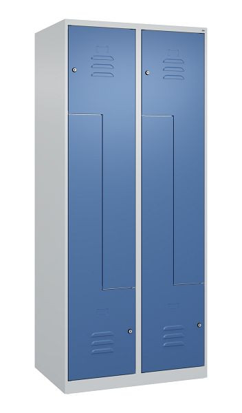 C+P Z-Spind Classic PLUS, 4 Abteile, 1850x800x500mm, 7035/5023, Zylinderschlösser, 080003-224 S10015