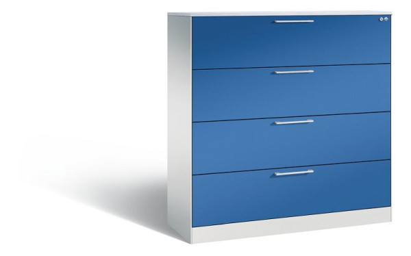 C+P Schubladenschrank Asisto, H1310xB1200xT435 mm, Grau/Enzianblau/DBS Hellgrau, 146021-413 S10189